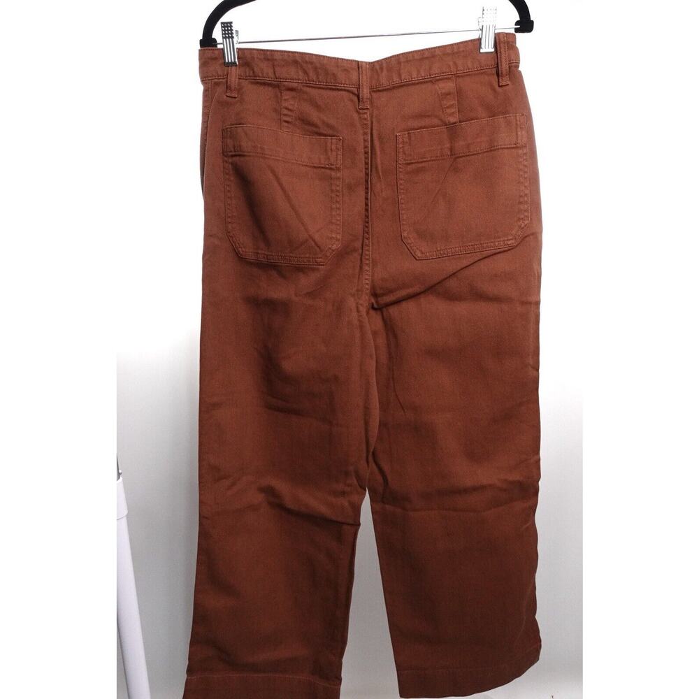 Quince Rust Organic Stretch Cotton Twill Wide Leg Cropped Pants 31 NWT - Picture 6 of 14